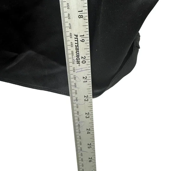 THE SEI Black 100% Silk One Shoulder Side Tie Draped Blouse Top Size 0 - Picture 5 of 6